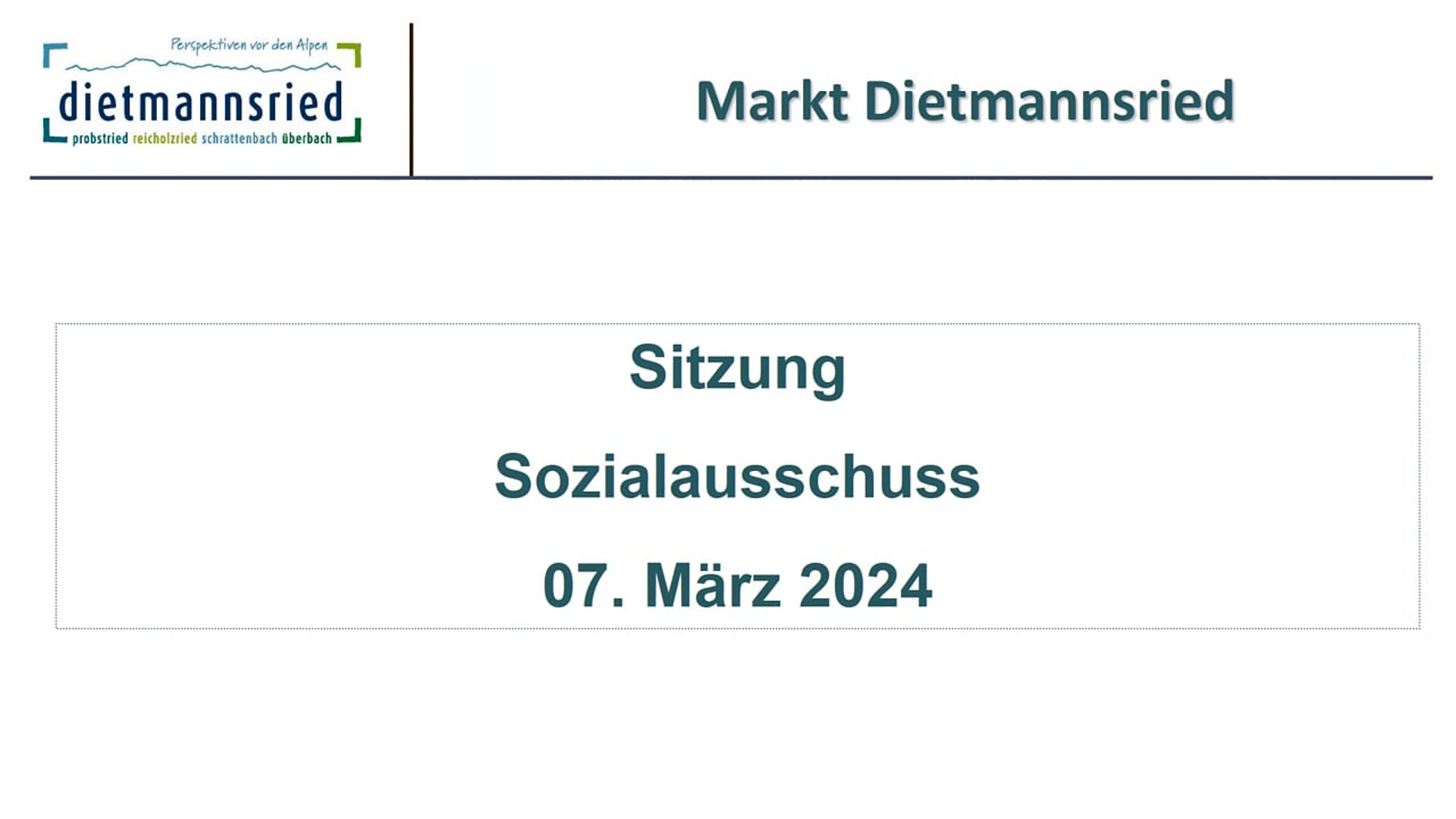 Sitzung Sozialausschuss vom 07. März 2024