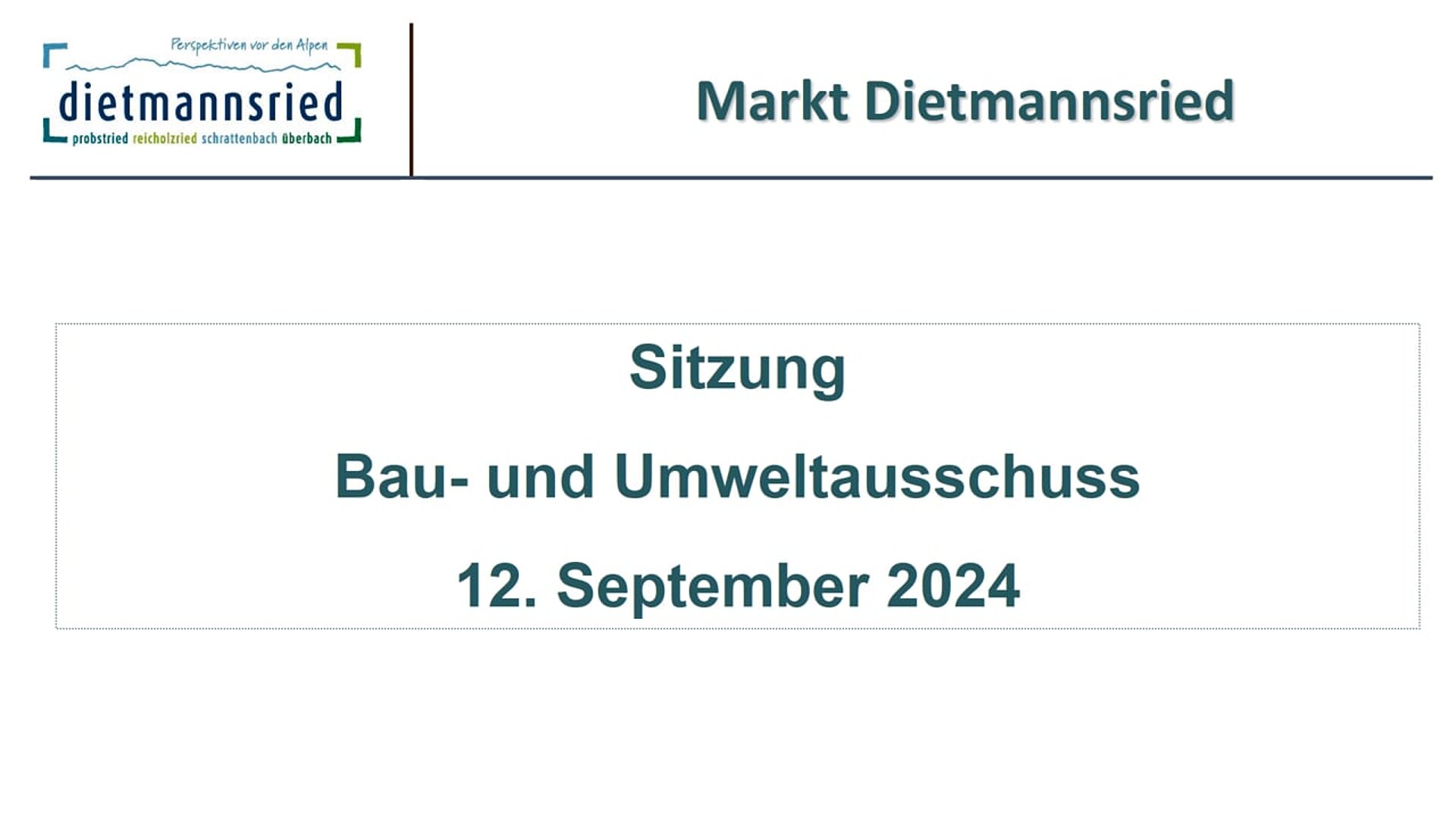 Sitzung Bau- und Umweltausschuss am 12. September 2024