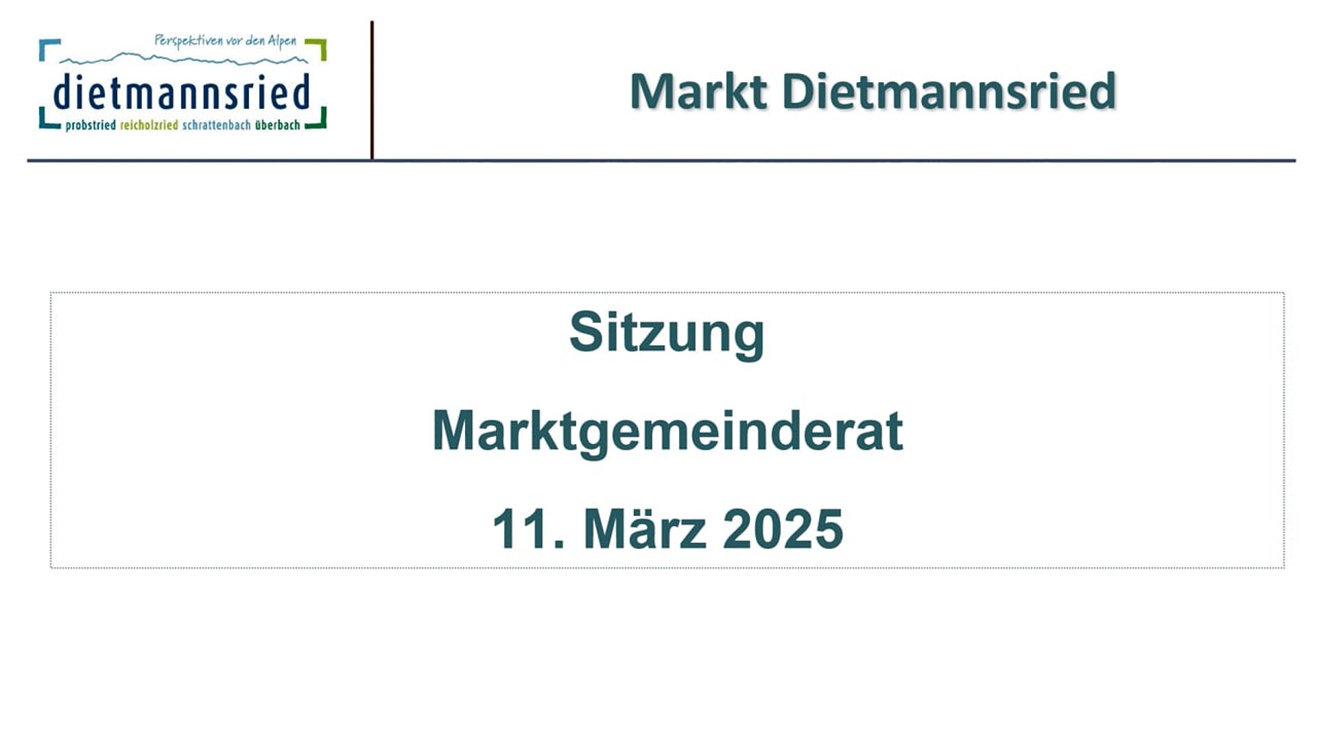 Sitzung Marktgemeinderat vom 11.03.20258