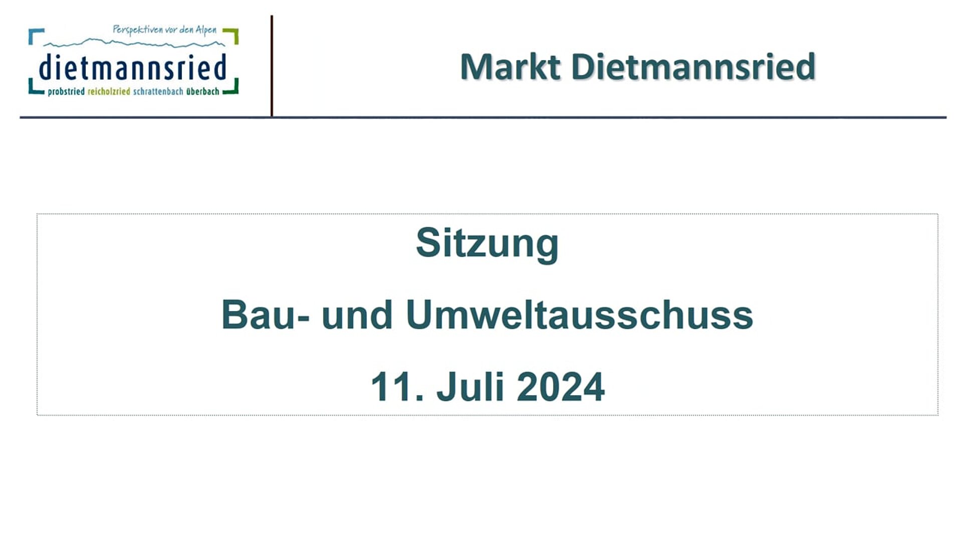 Sitzung Bau- und Umweltausschuss 11. Juli 2024