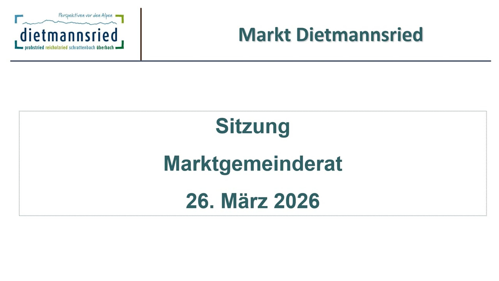 Sitzung Marktgemeinderat vom 26.03.2026
