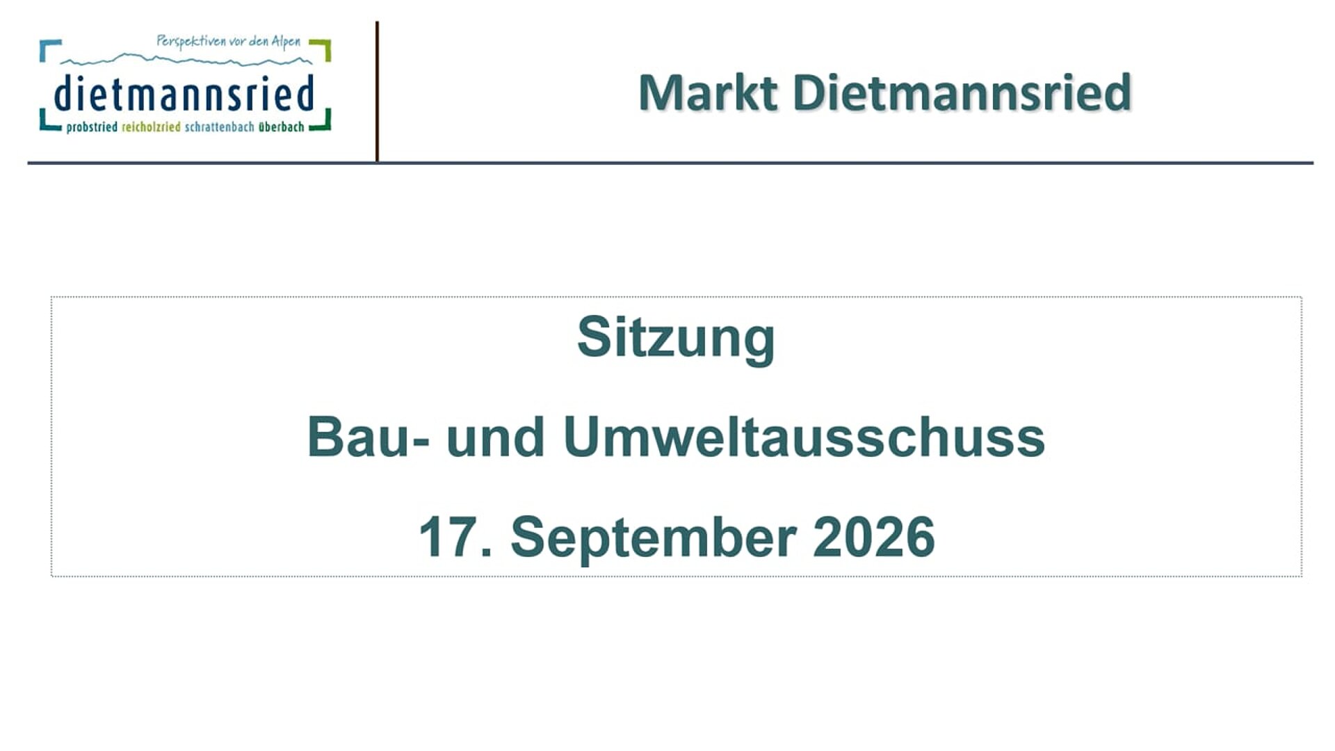 Sitzung Bau- und Umweltausschuss am 17.09.2026