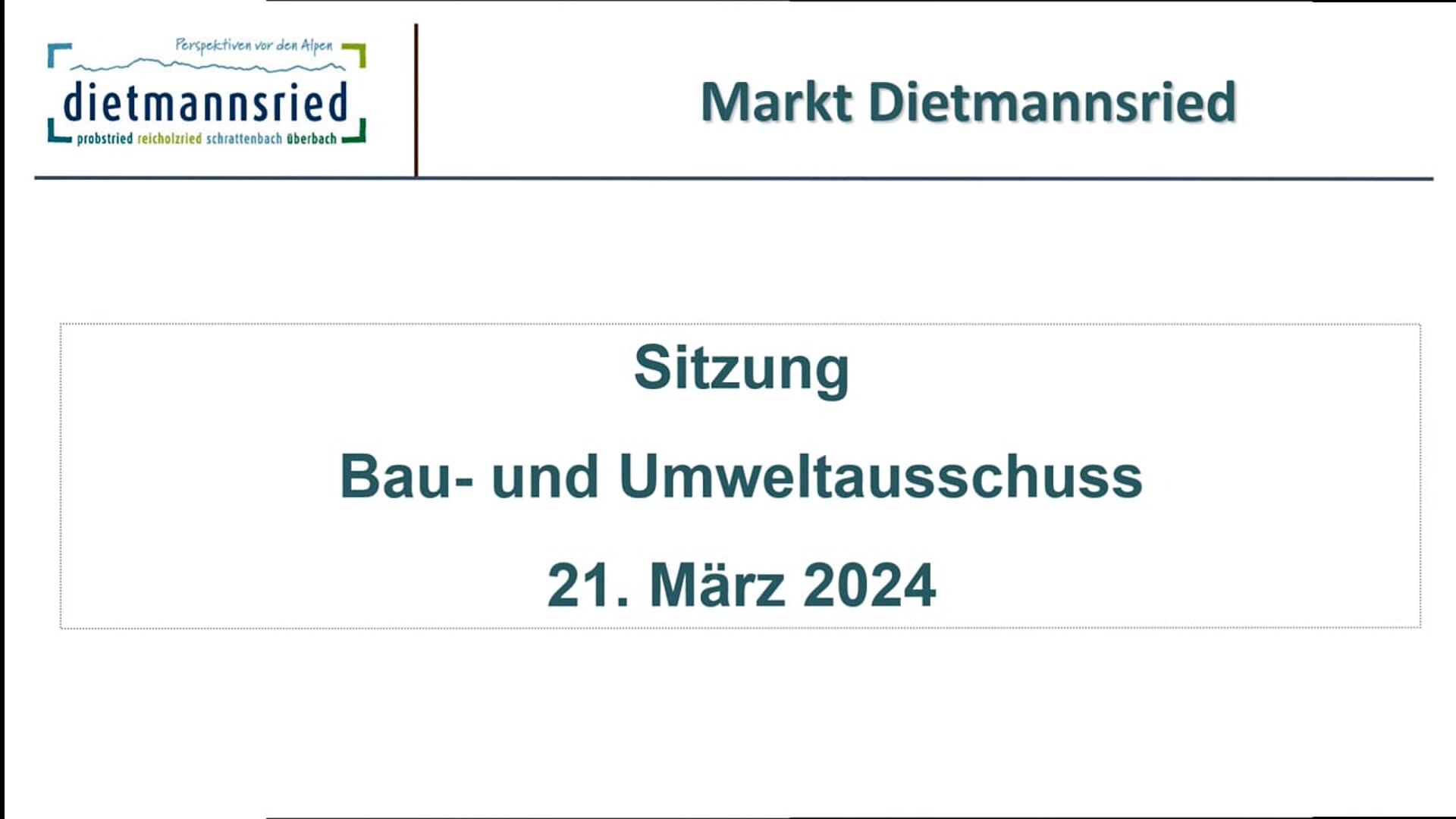 Sitzung Bau- und Umweltausschuss vom 21. März 2024