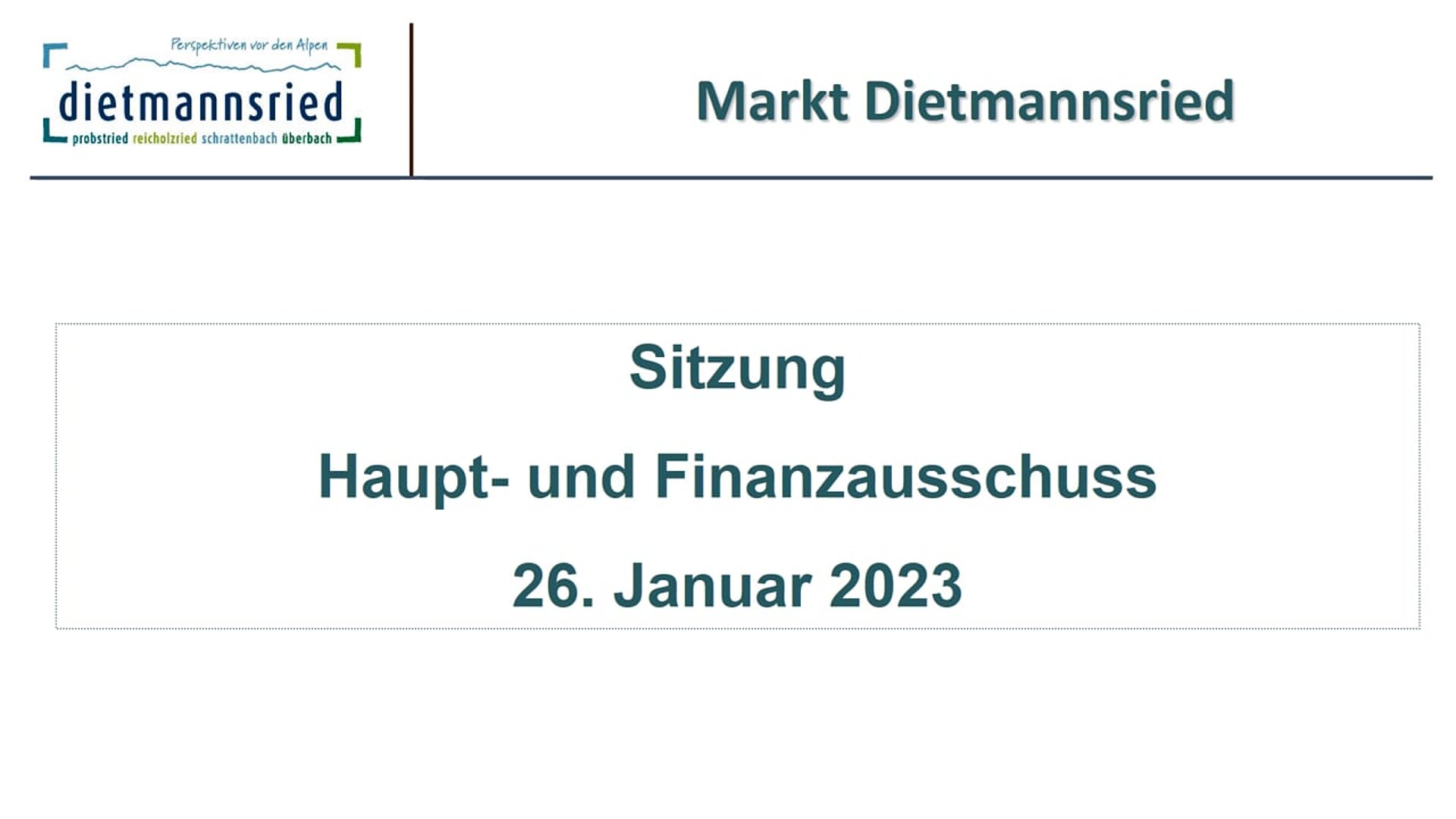 Sitzung Haupt- und Finanzausschuss v. 26.01.2023