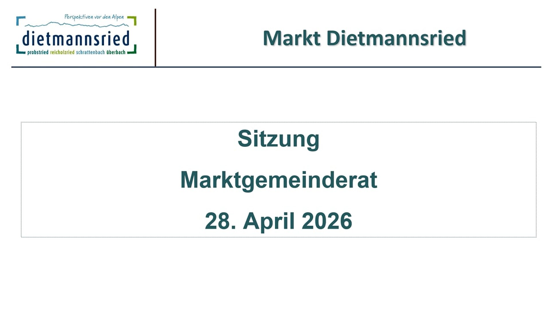Sitzung Marktgemeinderat vom 28.04.2026