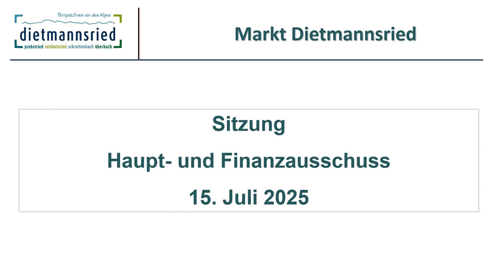 Sitzung Haupt- und Finanzausschuss vom 15.07.2025