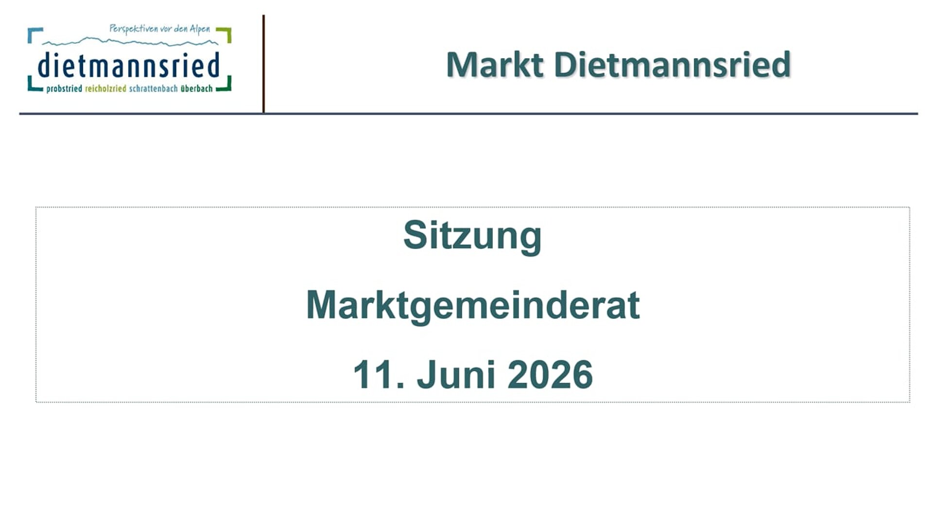 Sitzung Marktgemeinderat vom 11.06.2026