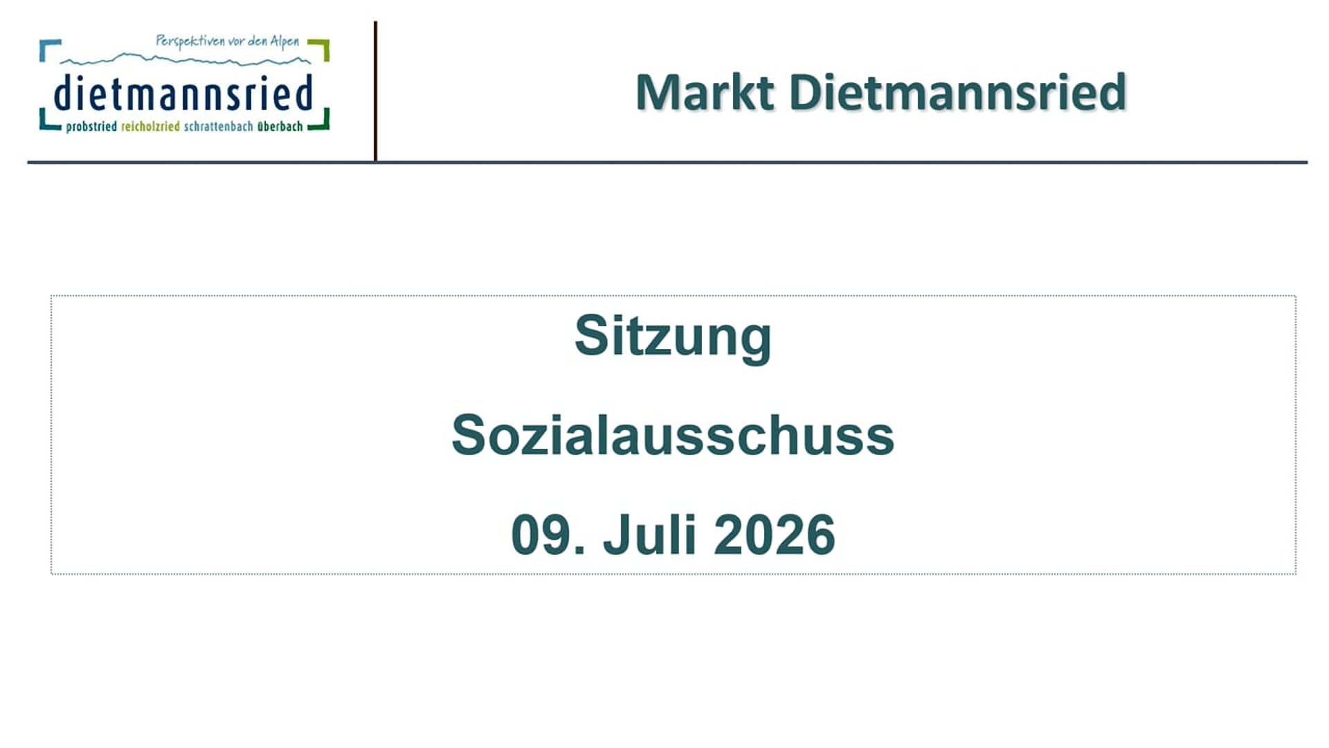 Sitzung Sozialausschuss vom 09.07.2026