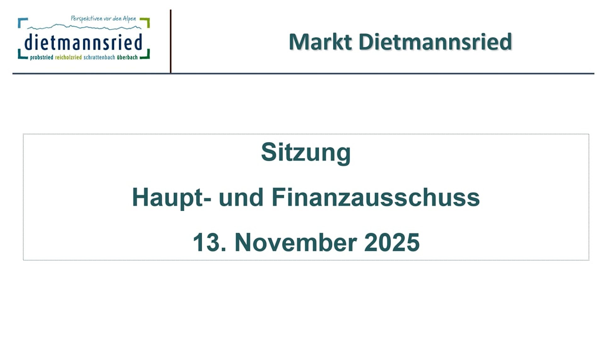 Sitzung Haupt- und Finanzausschuss 13.11.2025